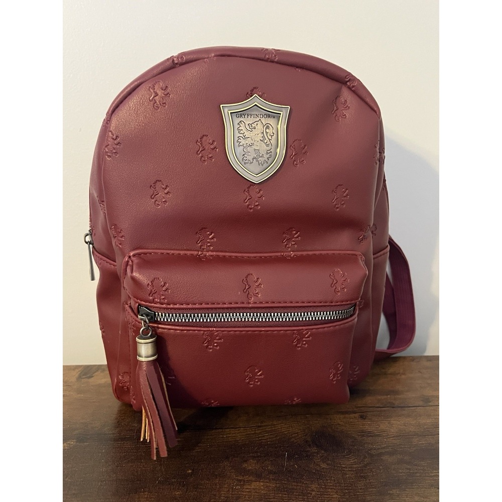 Harry Potter Gryffindor Mini Backpack 100% PU Leather Burgundy‎ BioWorld